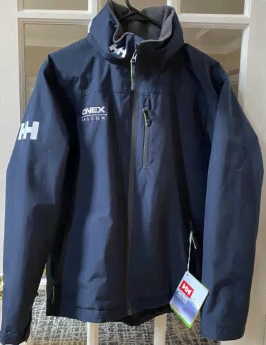 HELLY HANSEN JUNIORS Navy Blue CREW MIDLAYER Waterproof Hooded Jacket 176/16 NWT-0