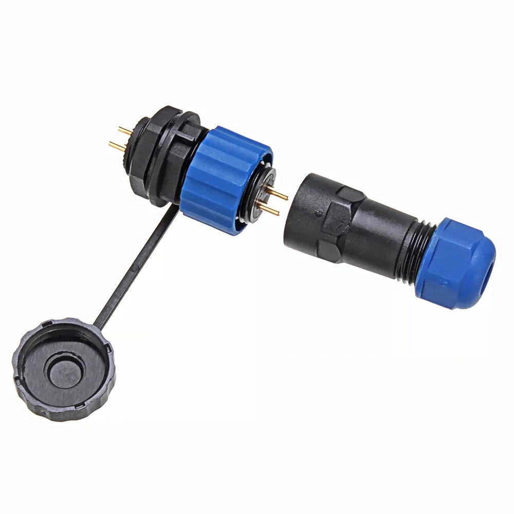 SP16 IP68 Waterproof Connector Male Plug &amp; Female Socket 2 Pin Panel Mount Wire Cable Connector Aviation Plug