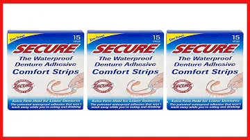 Secure Comfort Strips Waterproof Denture Adhesive - Zinc Free - Extra Firm Hold For Lower Dentures