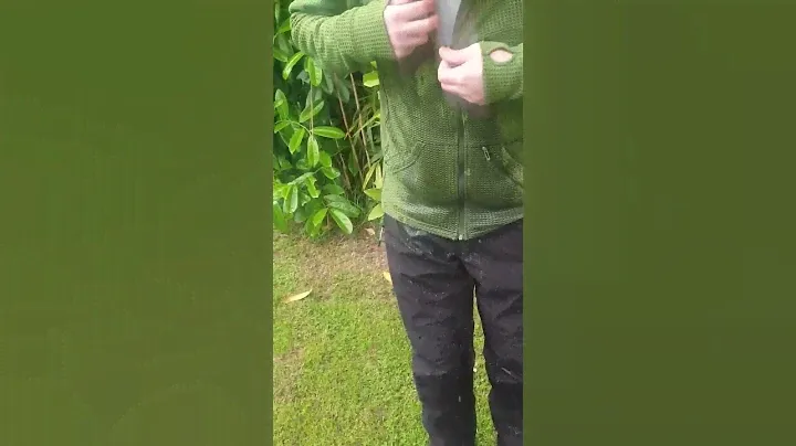 Testing the waterproof trousers.