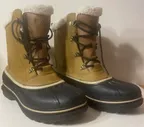 CROCS ALLCAST II DUCK BOOTS WATERPROOF MENS 13 BOOTS BROWN BLACK USED ONCE.