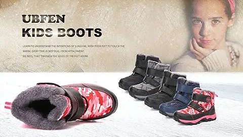 Best Snow Shoes | UBFEN Kids Snow Boots Boys Girls Winter Warm Waterproof Outdoor Slip Shoes