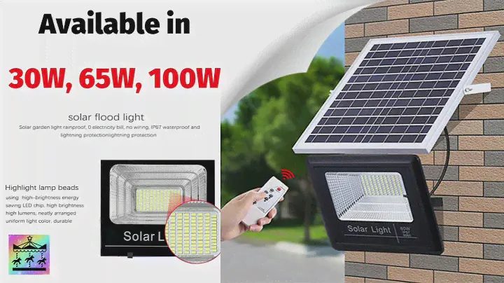 CHALE  Premium Solar Light IP67 Waterproof 30W 65W 100W with Remote Controller