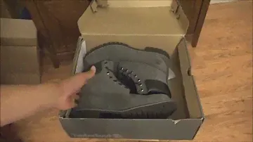 Grey and Black Timberland 6'' Premium Waterproof Boots - Men's Size 9 (HD)