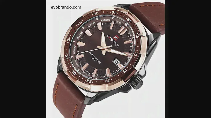 NAVIFORCE Army Military Mens Quartz Watch Waterproof Leather Strap Soldier. V-64