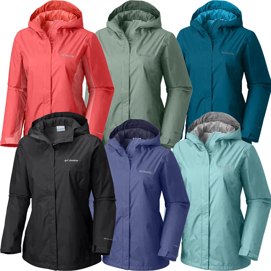 New Womens Columbia ft.Arcadia ft. Omni-Tech Waterproof Rain Jacket Plus Size