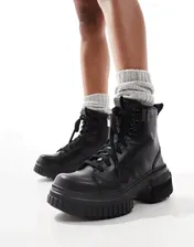 Sorel ONA AVE WP waterproof lace up leather boots in black