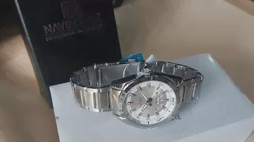 NAVIFORCE 9038 Silver Watch Stainless Steel Unpacking