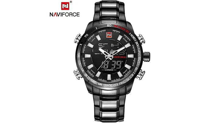 NAVIFORCE Luxury Brand Men Military Sport Watches Men's Digital Quartz Clock Full Steel Waterproof