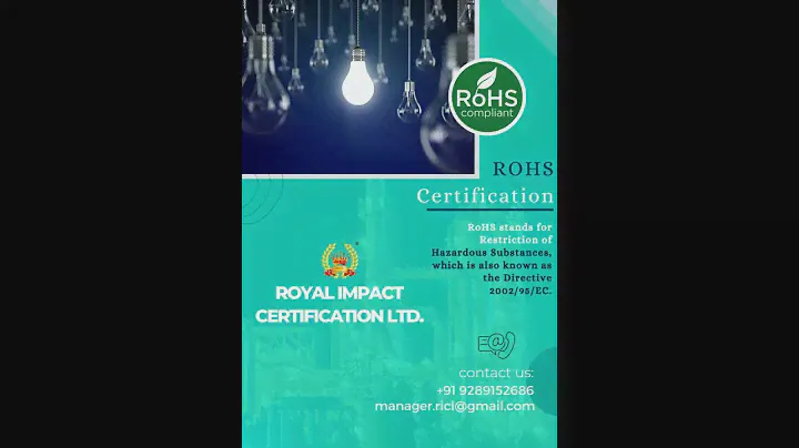 ROHS Certification | Restriction of Hazardous Substances | #royalimpactcertificationltd | 9289152686
