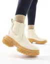 Sorel ONA AVE WP waterproof leather chelsea boots in honey white and gum sole