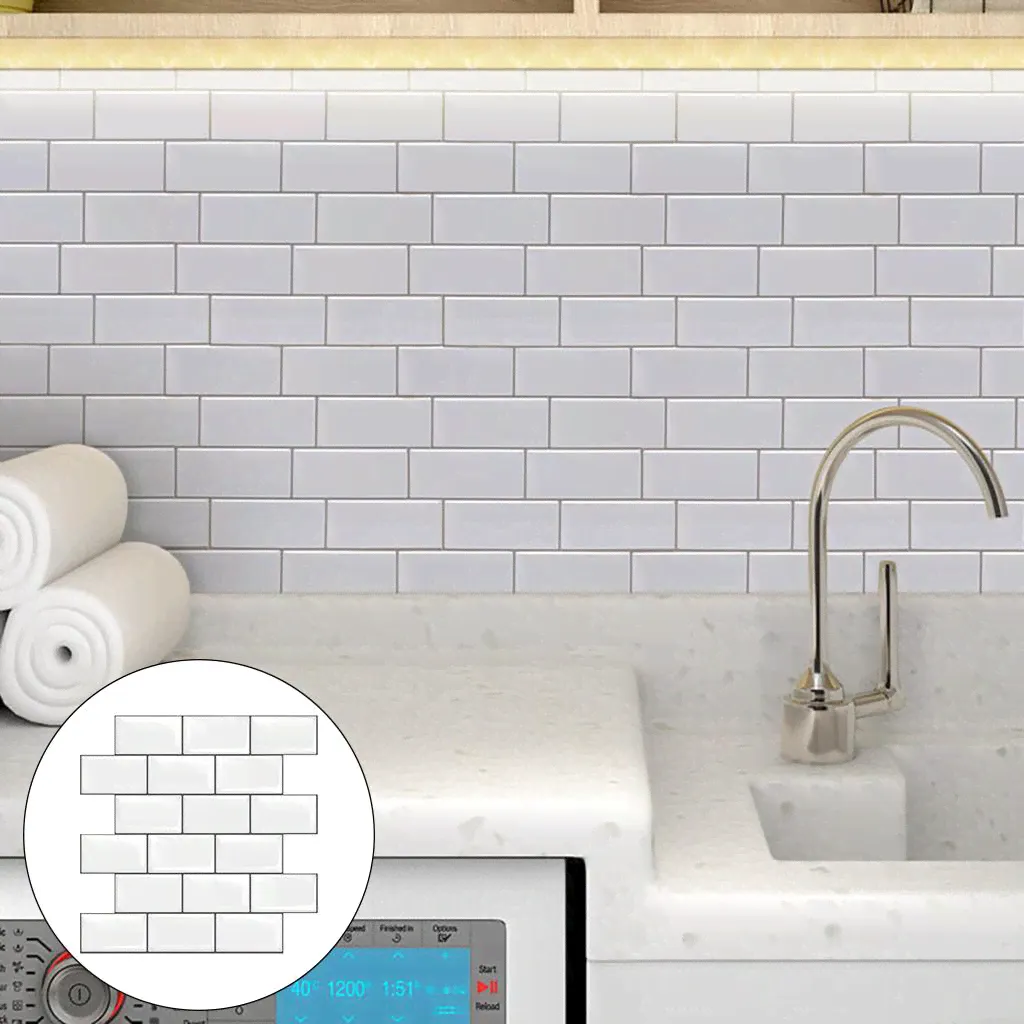 Пол & настенные плитки Unbranded Tile Stickers DIY Waterproof self/adhesive Wall Stickers Peel Stick Tiles Home-0